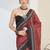 Brown geometric design silk blend ready to wear saree