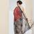 Brown geometric design silk blend ready to wear saree