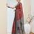 Brown geometric design silk blend ready to wear saree