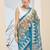 Mehndi floral printed silk blend ready to wear saree
