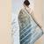 Mehndi floral printed silk blend ready to wear saree