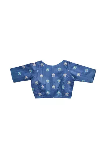 Blue warli desing silk blend ready to wear saree