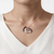 925 Sterling Silver Rose Gold Plated Swan Heart Necklace with Black & White Cubic Zirconia