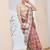 Pink geometric design silk blend ready to wear saree
