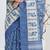 Blue abstrack silk blend ready to wear saree