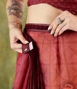 floral zari printed  chiffon ready to wear saree