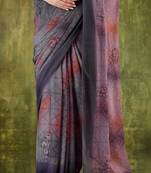 floral zari printed  chiffon ready to wear saree