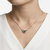 925 Sterling Silver Rose Gold Plated Lucky Clover Heart Necklace with Green Enamel & Cubic Zirconia