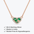 925 Sterling Silver Rose Gold Plated Lucky Clover Heart Necklace with Green Enamel & Cubic Zirconia