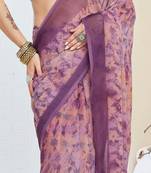 floral zari printed  chiffon ready to wear saree