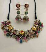 The royal peacock fusion necklace & earring set