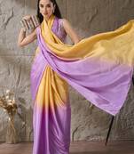 floral zari printed  chiffon ready to wear saree
