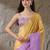 floral zari printed  chiffon ready to wear saree