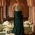 Bottle green embroidered corset georgette drape saree set
