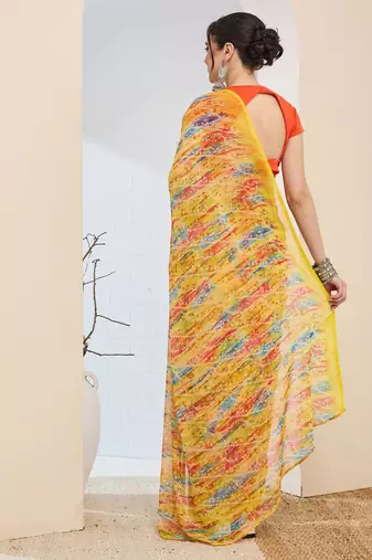 Bandhni printed chiffon ready to wear saree