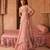 Blush rose pink embroidered tissue drape saree set