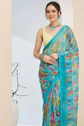 Bandhni printed chiffon ready to wear saree