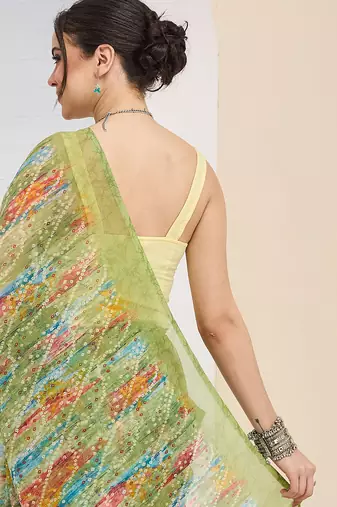 Bandhni printed chiffon ready to wear saree