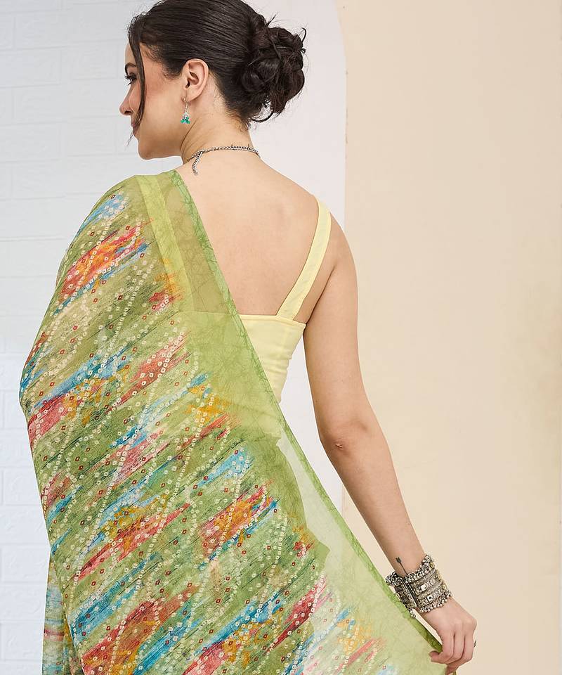 Bandhni printed chiffon ready to wear saree