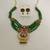 Emerald kundan floral necklace & earring set