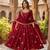 Crunchy silk with embroidered work with fully flair anarkali set