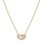 925 Sterling Silver Gold Plated Open Heart Necklace with Cubic Zirconia Accent