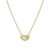 925 Sterling Silver Gold Plated Open Heart Necklace with Cubic Zirconia Accent