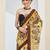 Ethnic design silk blend ready to wear saree