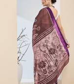 Floral printed silk blend ready to wear saree