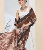 Floral printed silk blend ready to wear saree