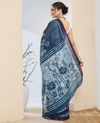Floral printed silk blend ready to wear saree 2