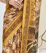 Ethnic design silk blend ready to wear saree