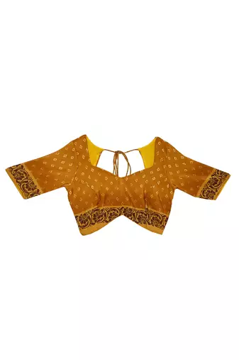 Ethnic design silk blend ready to wear saree