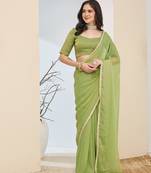 Solid silk blend ready to wear saree