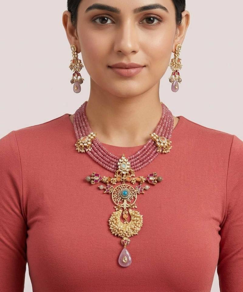 The amethyst tree of life necklace & earring set