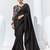 Black embroidery crush tissue fancy saree with blouse piece