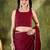 Solid silk blend ready to wear saree
