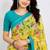 Yellow color all over floral printed with premium lace border georgette saree with unstitched blouse