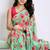 Pista color all over floral printed with premium lace border georgette saree with unstitched blouse
