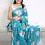 Color all over floral printed with premium lace border georgette saree with unstitched blouse