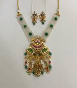 The royal peacock kundan necklace & earring set