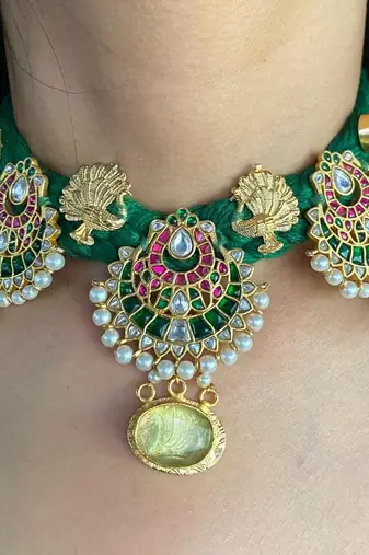 The regal peacock kundan necklace set