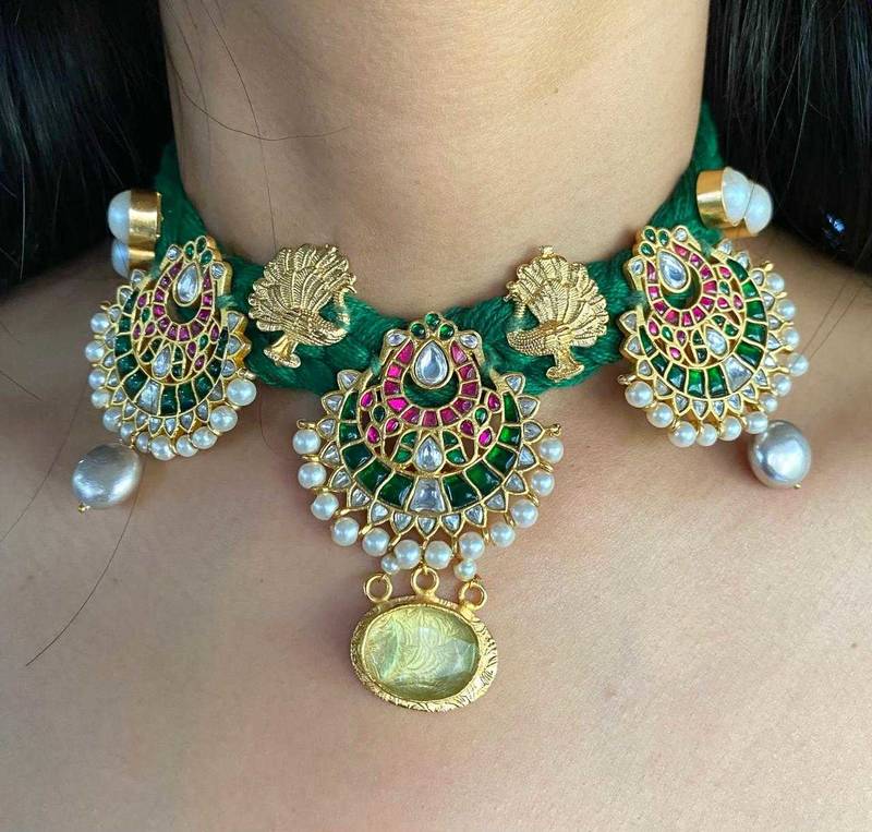 The regal peacock kundan necklace set