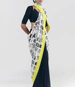 Satin camera print ready to wear saree