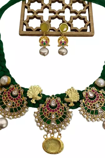The regal peacock kundan necklace set