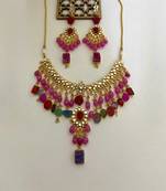 The floral ruby multi-gemstone necklace set