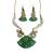 The emerald bloom kundan necklace & earring set