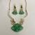 The emerald bloom kundan necklace & earring set