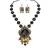 The peacock portrait necklace & earring set