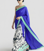 Satin camera print ready to wear saree